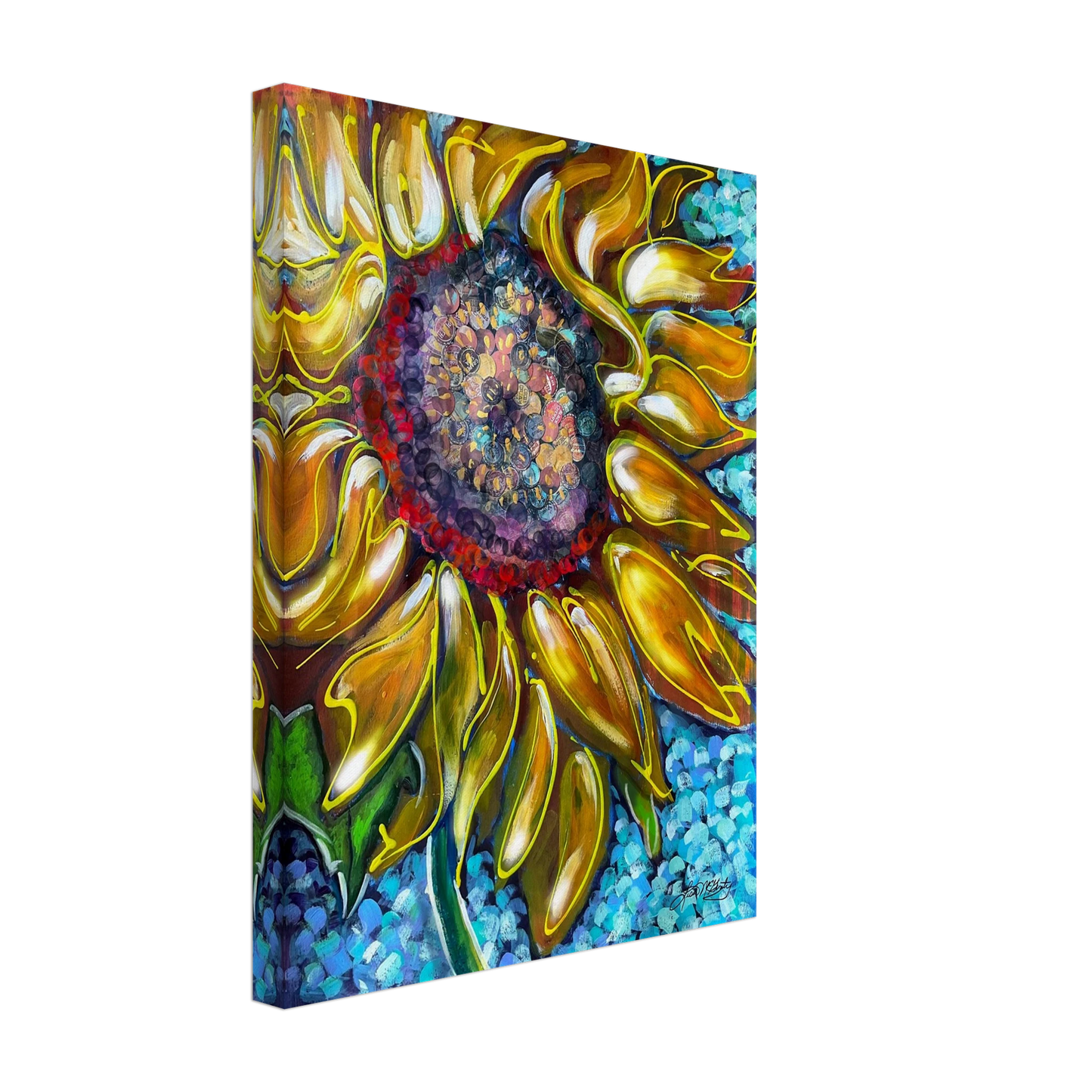 Radiant Bloom by Lisa McGinty Christian sunflower wall art print- Print,,-Gallery of Grace