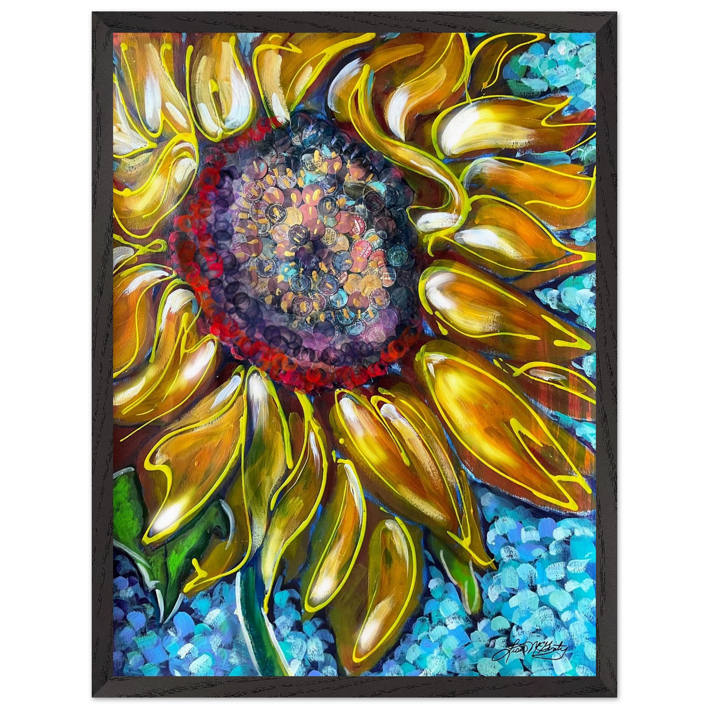 Radiant Bloom by Lisa McGinty Christian sunflower wall art print- Print,,-Gallery of Grace