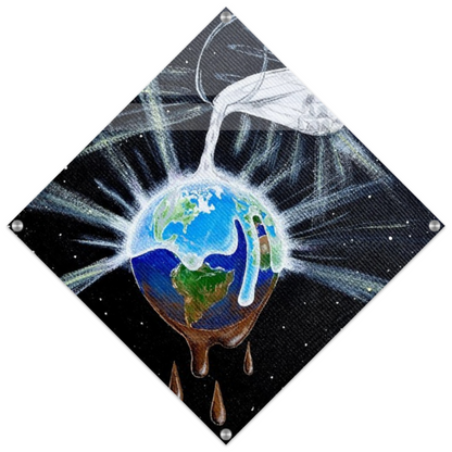 Inspiring Christian art acrylic on canvas painting Overflowing Light by Colette Raine Acrylic Print 24×24" (60×60 cm) (no frame or style)