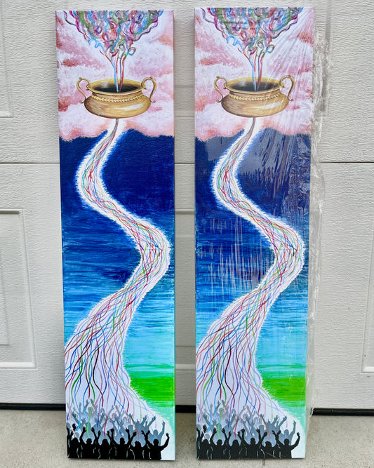 Inspiring Christian art acrylic on canvas painting Revelation 8:4 by Colette Raine Print 