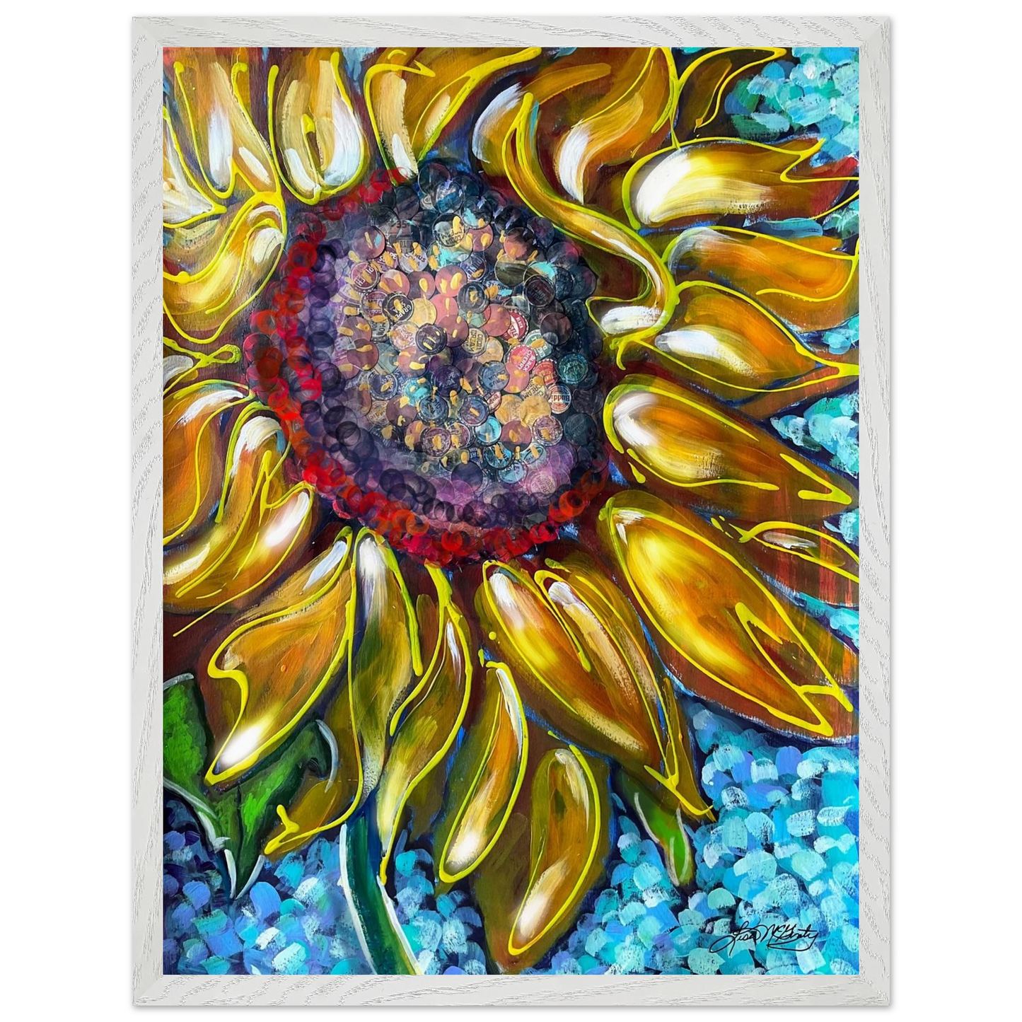 Radiant Bloom by Lisa McGinty Christian sunflower wall art print- Print,,-Gallery of Grace