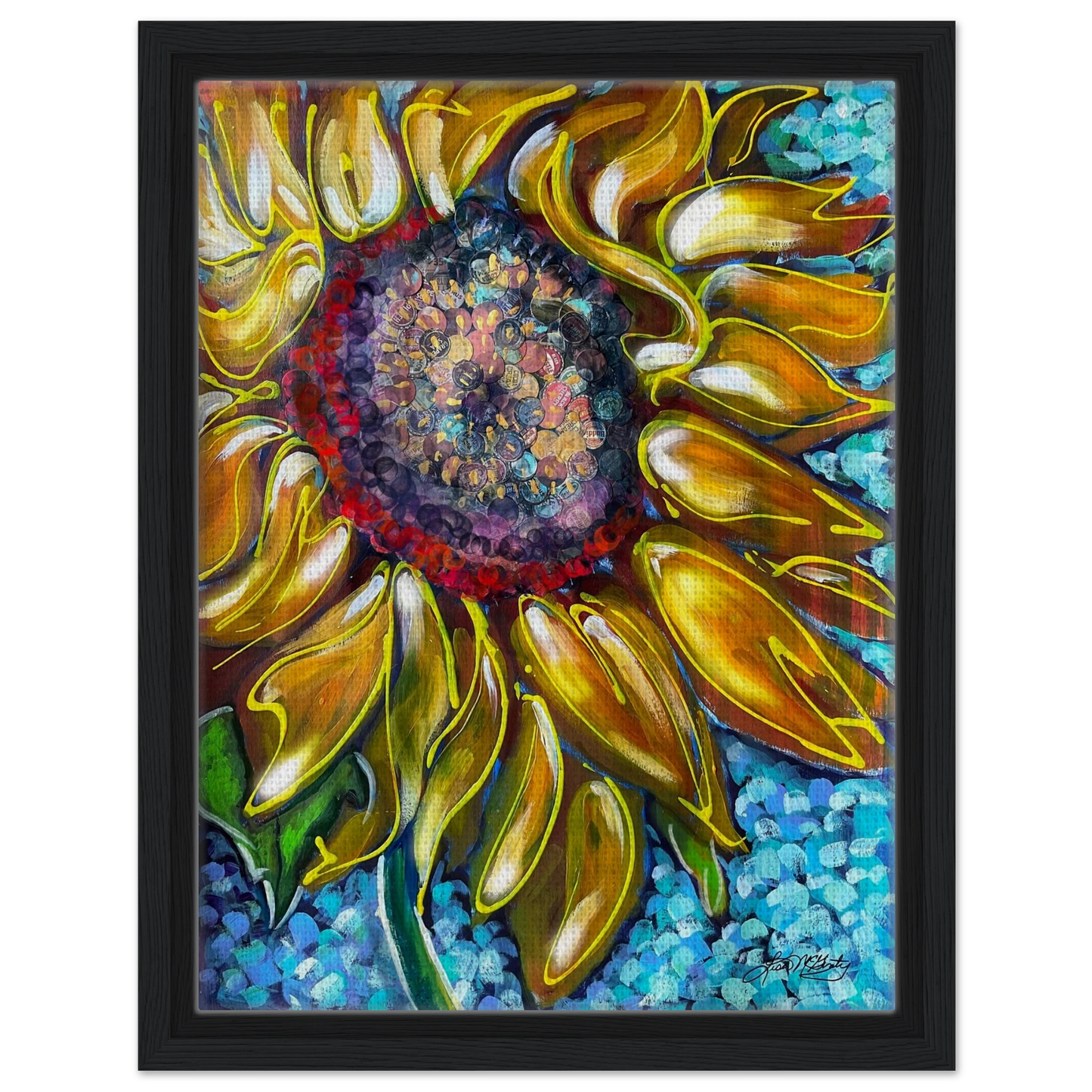 Radiant Bloom by Lisa McGinty Christian sunflower wall art print- Print,,-Gallery of Grace