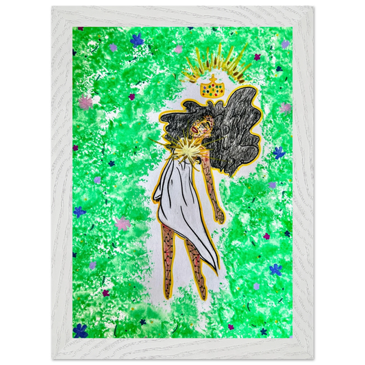 New Jerusalem by Katie Jackson-Crowned Woman in God’s Light-Christian Mixed Media-Semi-Glossy Paper in Wood Frame Print, 8×12" (21×30 cm), White Framechar