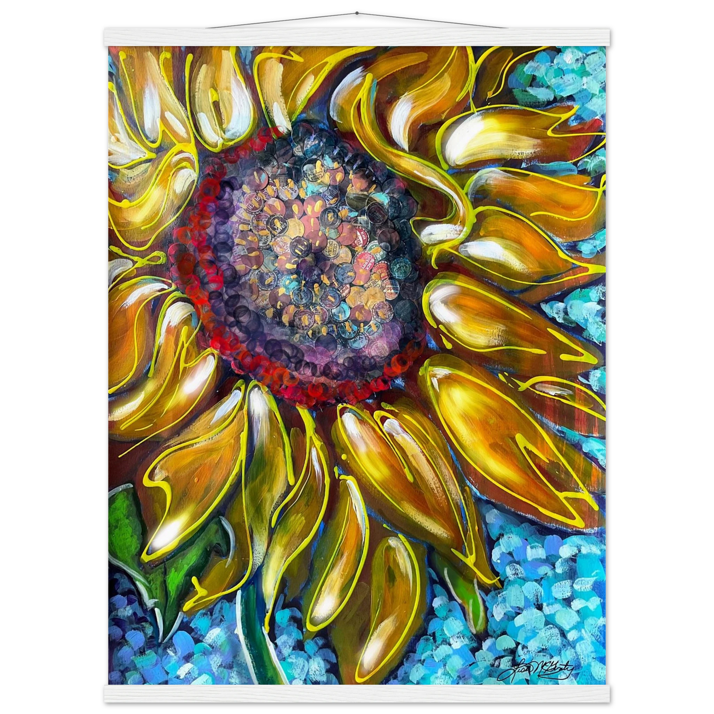 Radiant Bloom by Lisa McGinty Christian sunflower wall art print- Print,,-Gallery of Grace