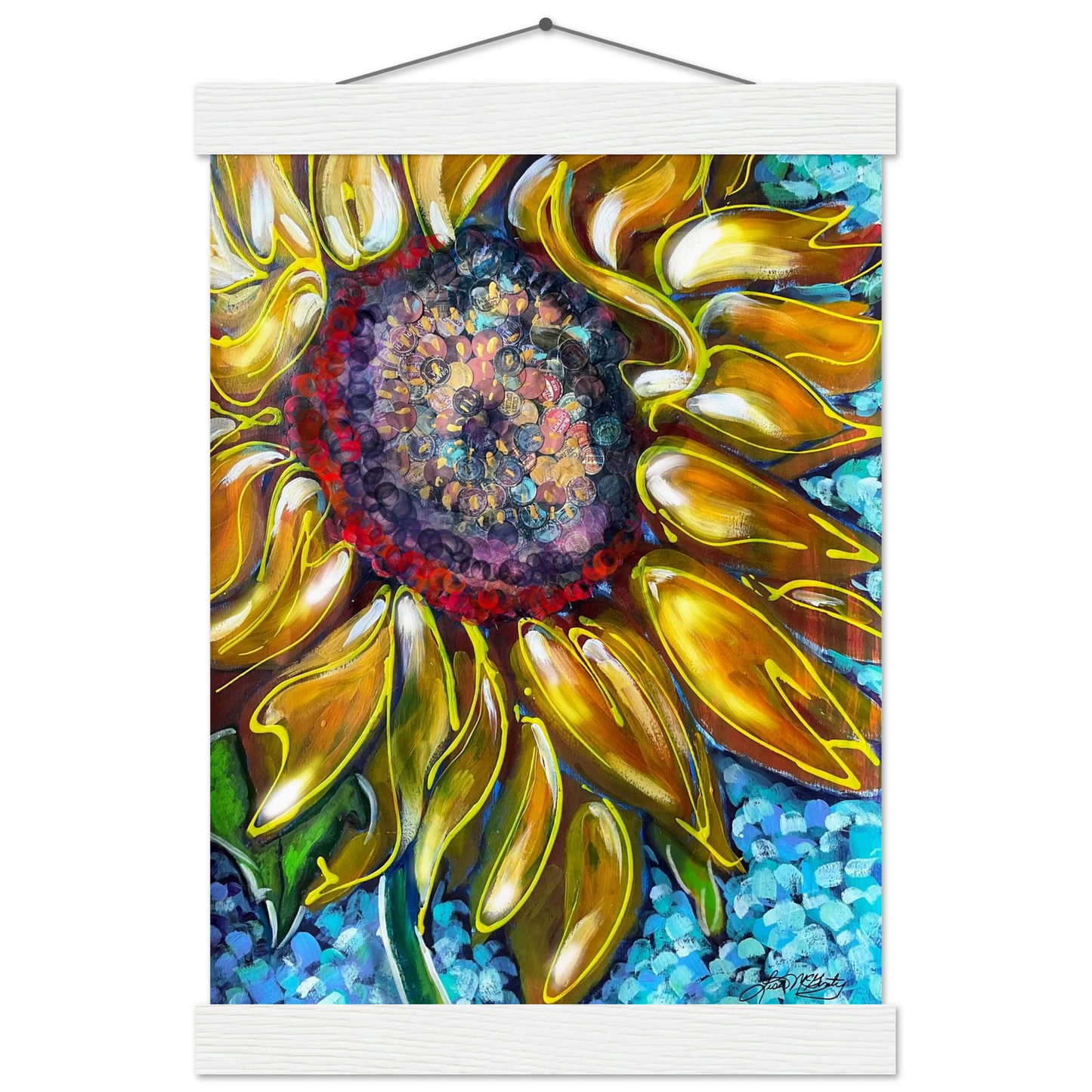 Radiant Bloom by Lisa McGinty Christian sunflower wall art print- Print,,-Gallery of Grace