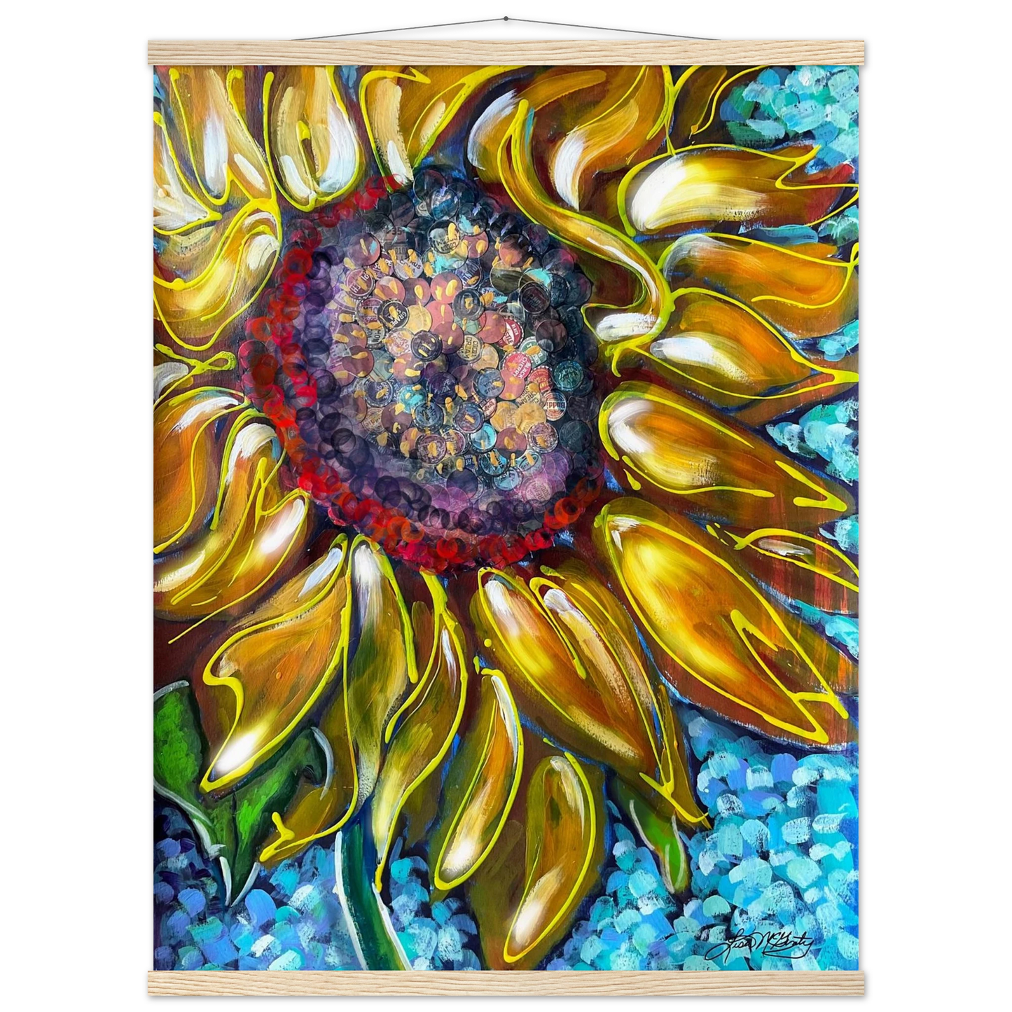 Radiant Bloom by Lisa McGinty Christian sunflower wall art print- Print,,-Gallery of Grace