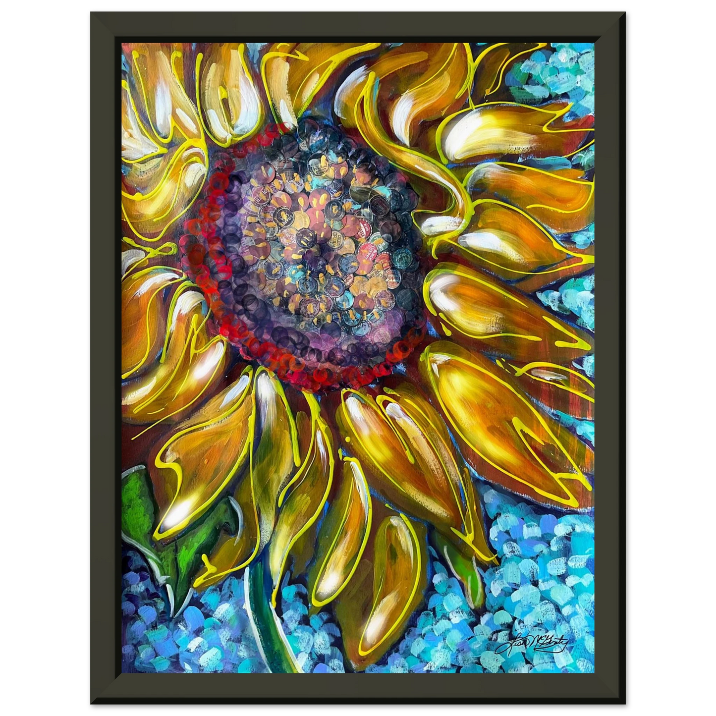Radiant Bloom by Lisa McGinty Christian sunflower wall art print- Print,,-Gallery of Grace