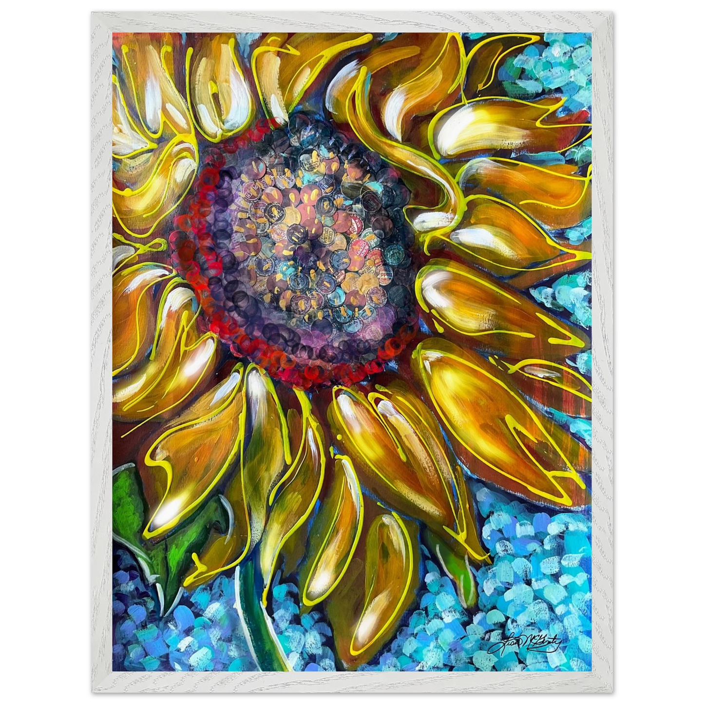 Radiant Bloom by Lisa McGinty Christian sunflower wall art print- Print,,-Gallery of Grace