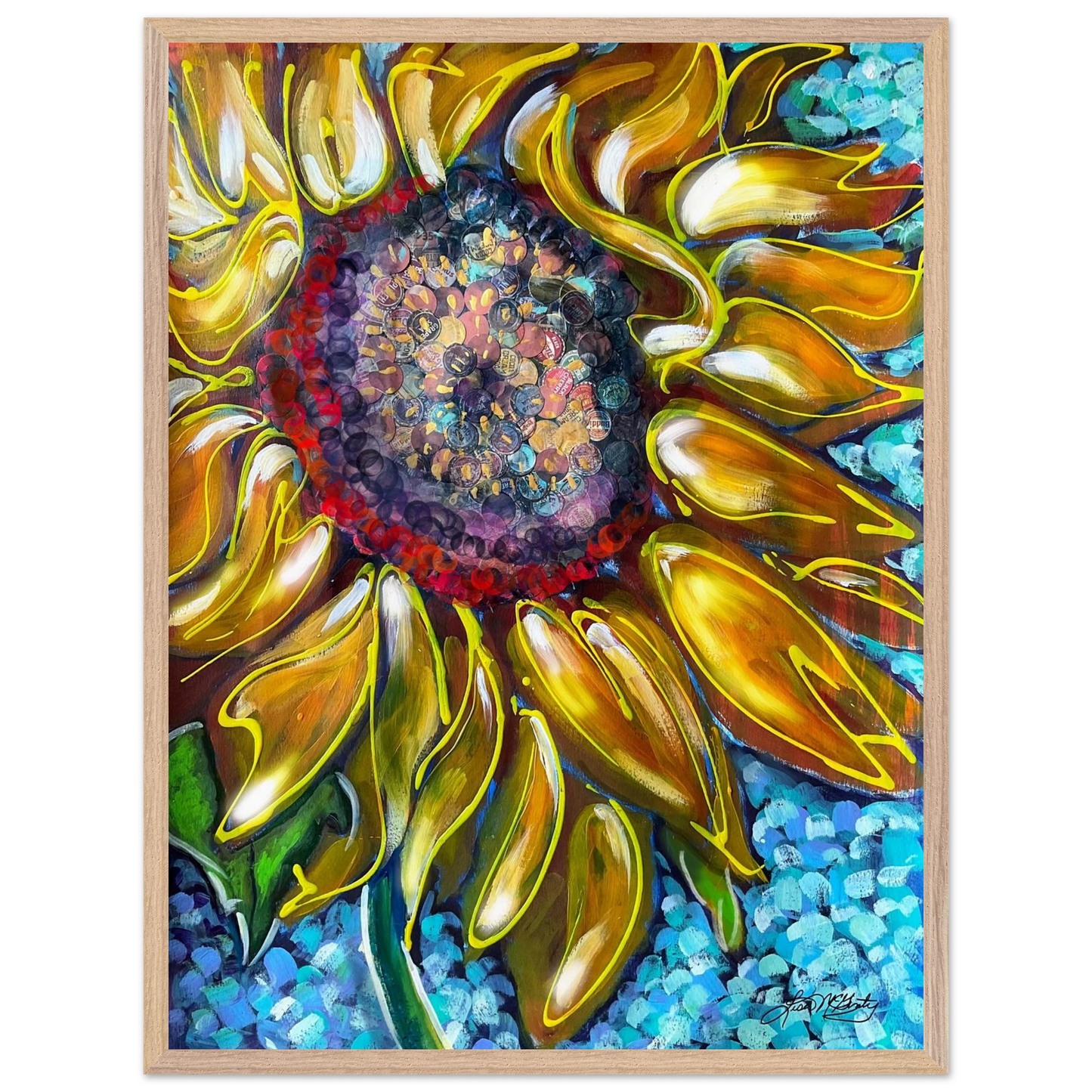 Radiant Bloom by Lisa McGinty Christian sunflower wall art print- Print,,-Gallery of Grace