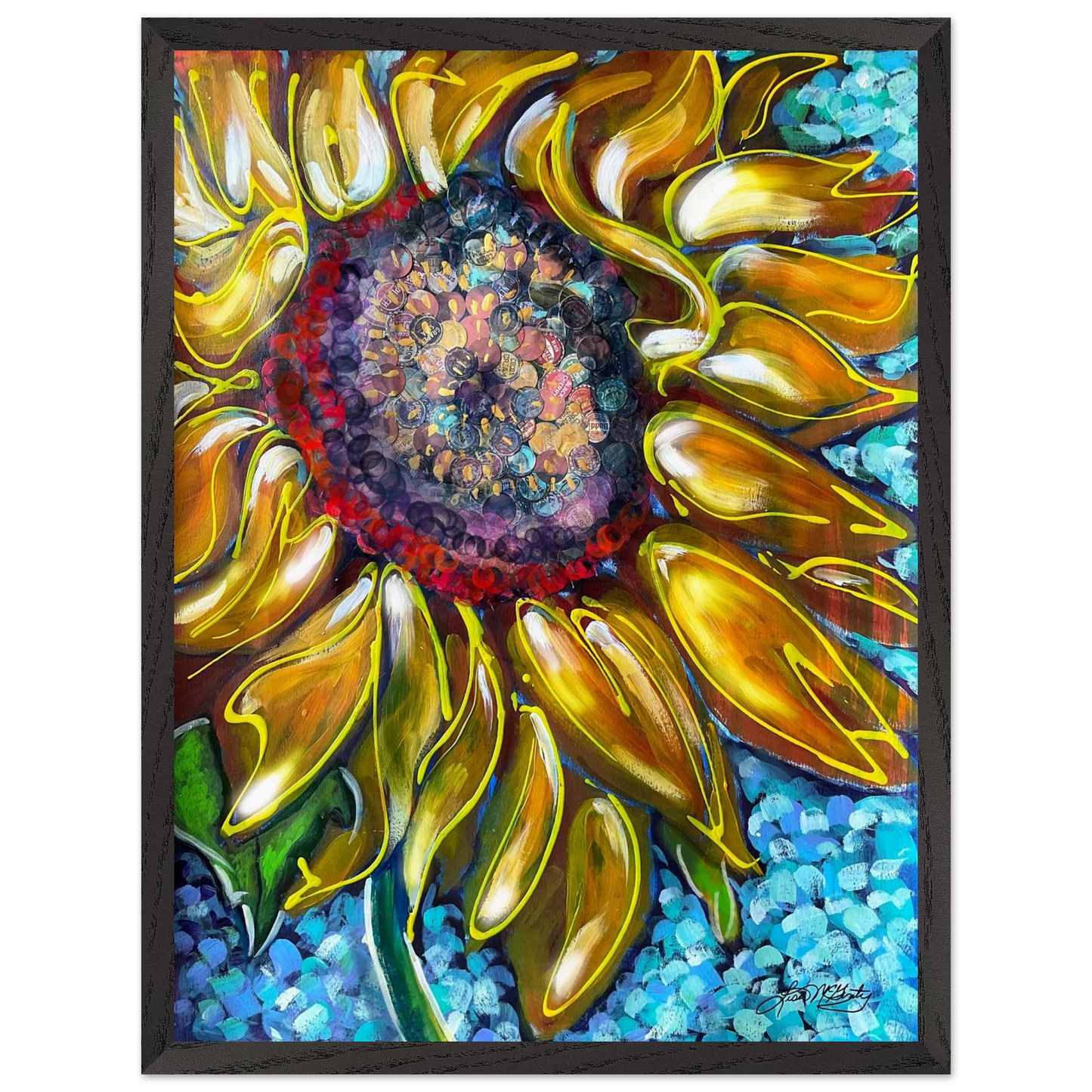Radiant Bloom by Lisa McGinty Christian sunflower wall art print- Print,,-Gallery of Grace