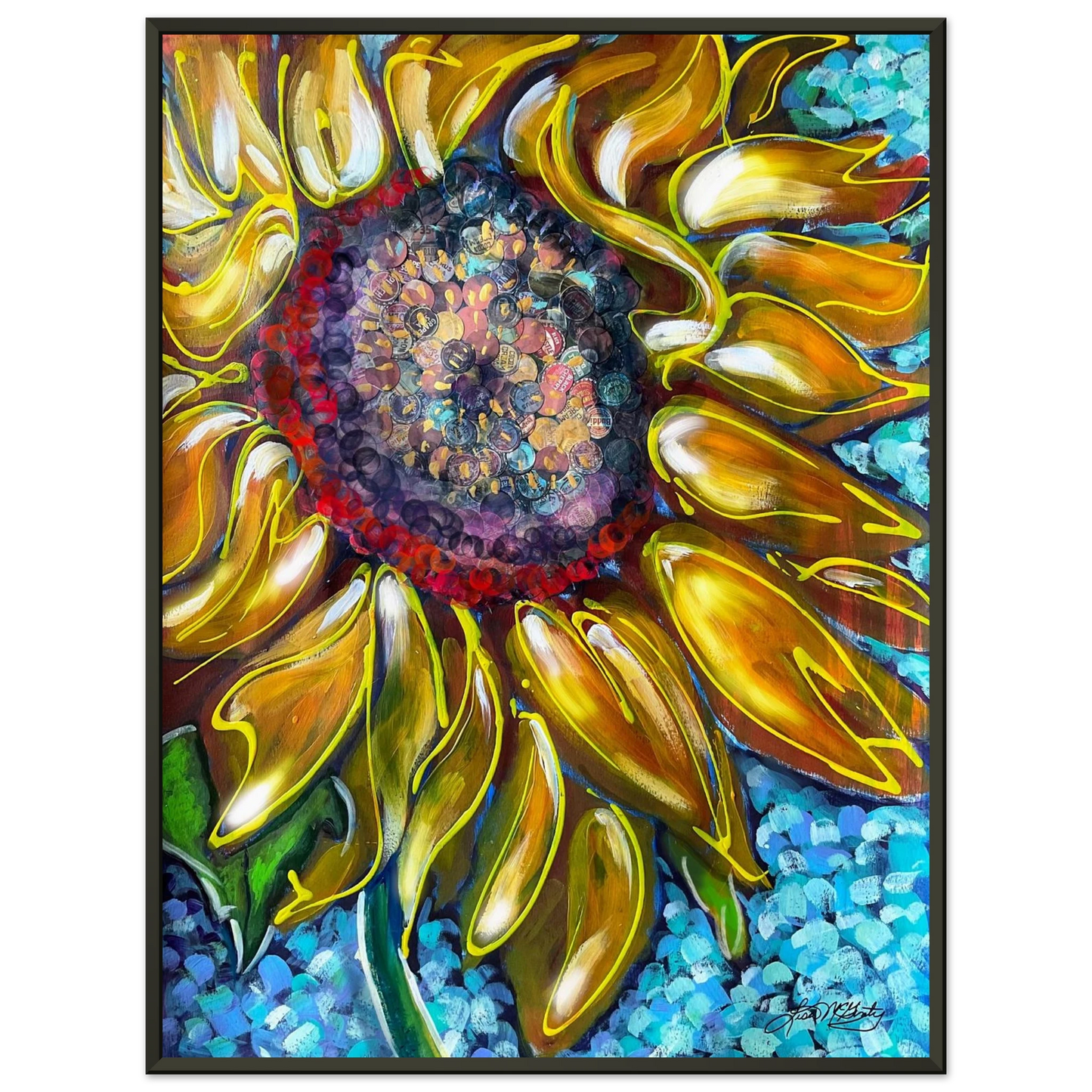 Radiant Bloom by Lisa McGinty Christian sunflower wall art print- Print,,-Gallery of Grace