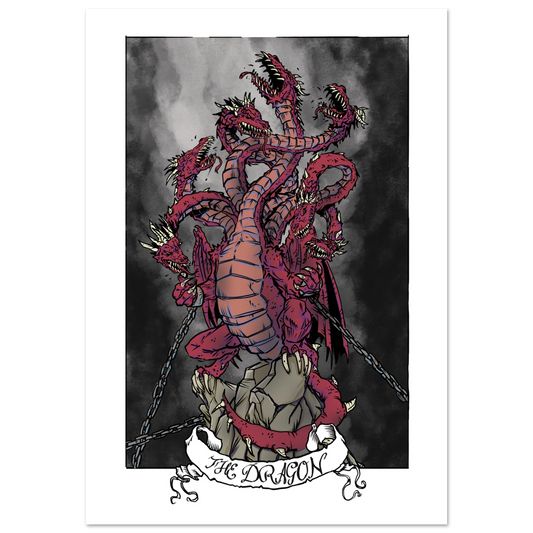 Inspiring modern Christian graphic art Team Dragon: The Dragon by Seth Haak, Revelation Series Fine Art Paper Poster Print 28×40" (70×100 cm) -(no frame or style)
