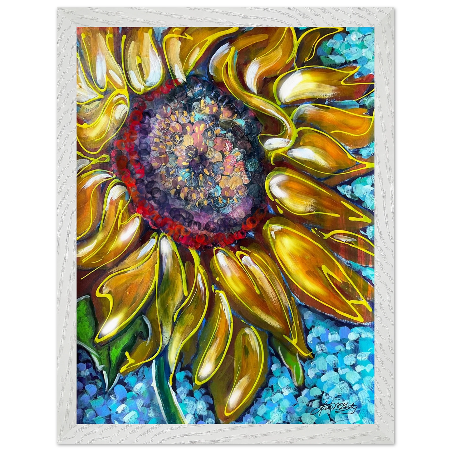 Radiant Bloom by Lisa McGinty Christian sunflower wall art print- Print,,-Gallery of Grace