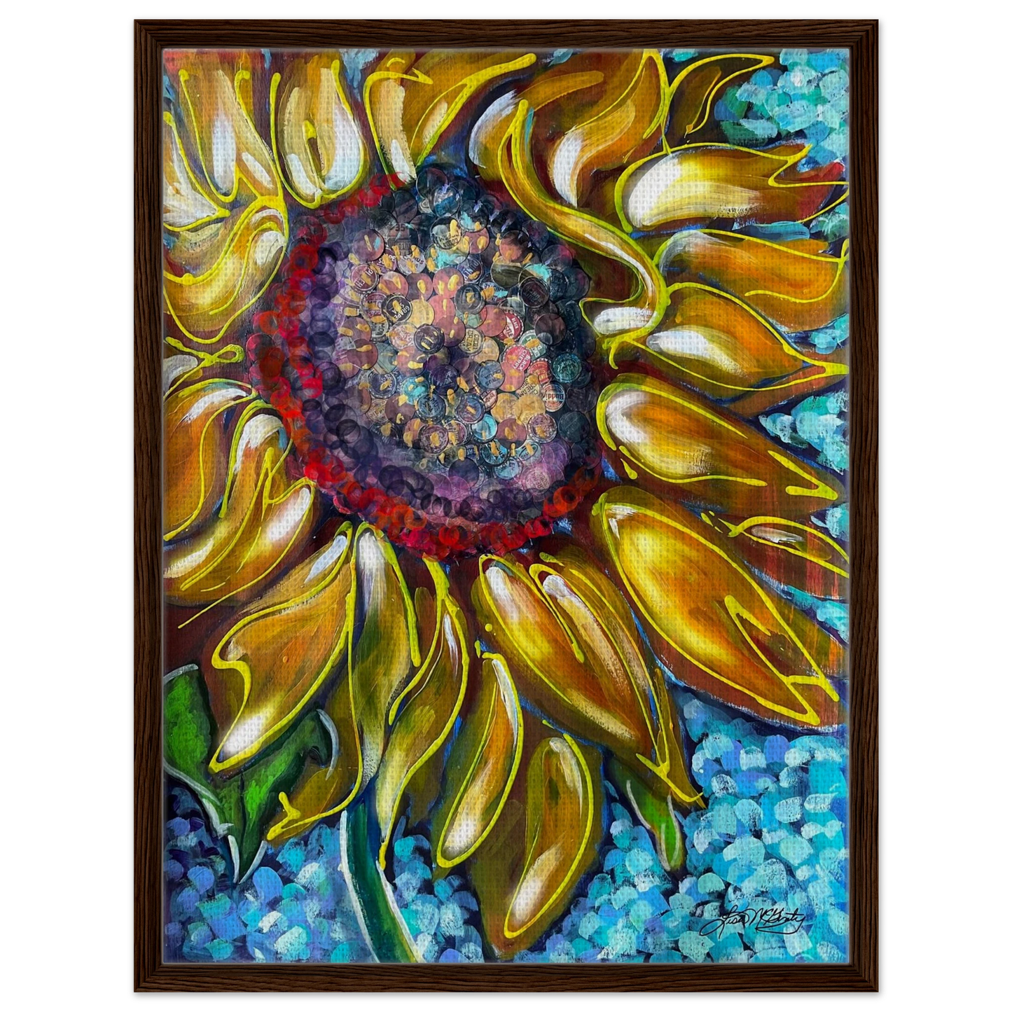 Radiant Bloom by Lisa McGinty Christian sunflower wall art print- Print,,-Gallery of Grace