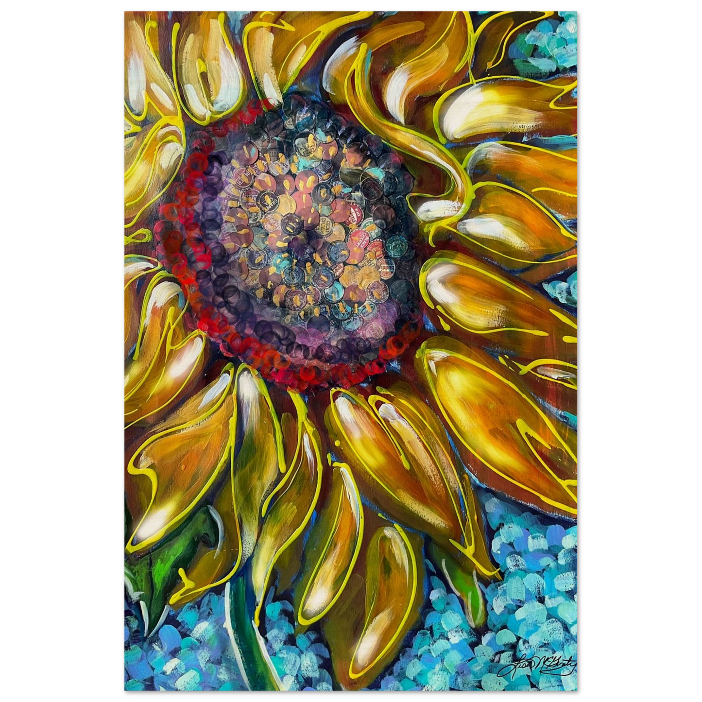 Radiant Bloom by Lisa McGinty Christian sunflower wall art print- Print,,-Gallery of Grace