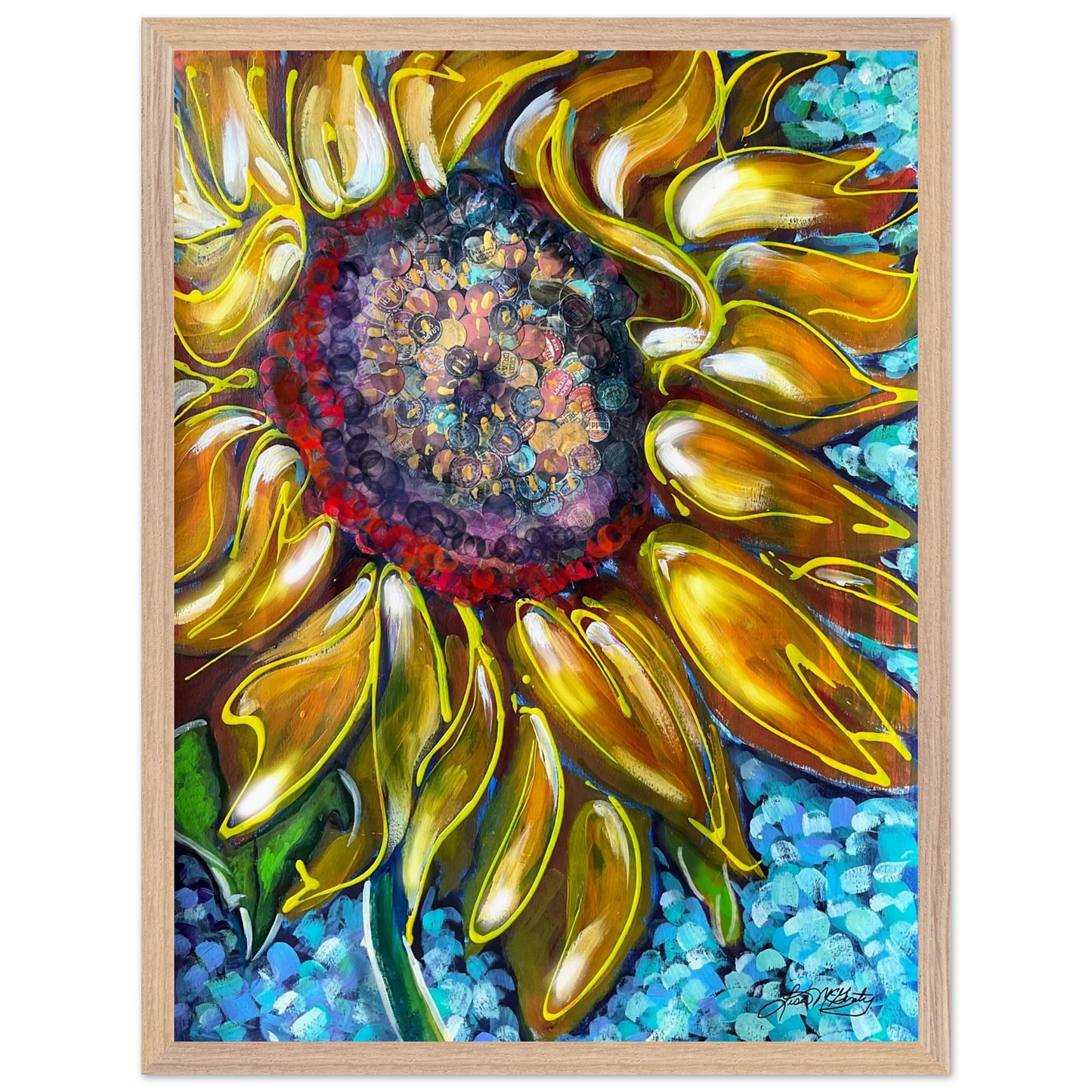 Radiant Bloom by Lisa McGinty Christian sunflower wall art print- Print,,-Gallery of Grace