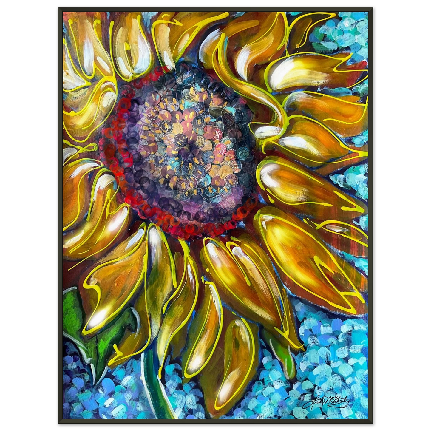 Radiant Bloom by Lisa McGinty Christian sunflower wall art print- Print,,-Gallery of Grace