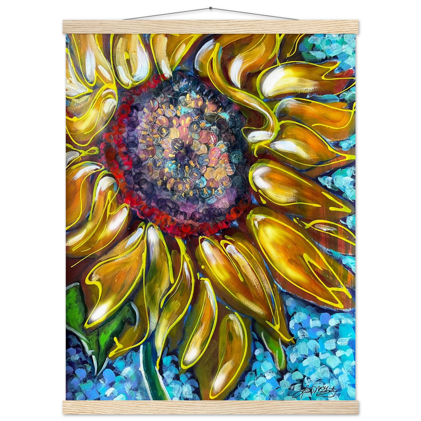 Radiant Bloom by Lisa McGinty Christian sunflower wall art print- Print,,-Gallery of Grace