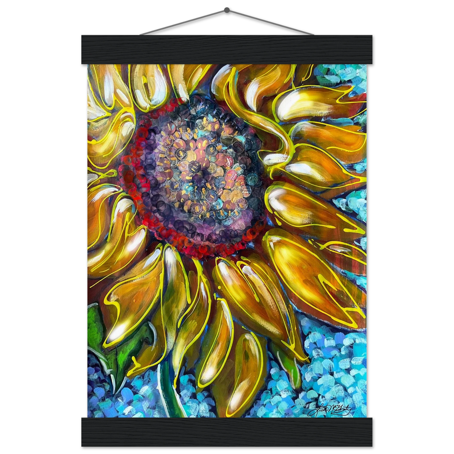 Radiant Bloom by Lisa McGinty Christian sunflower wall art print- Print,,-Gallery of Grace