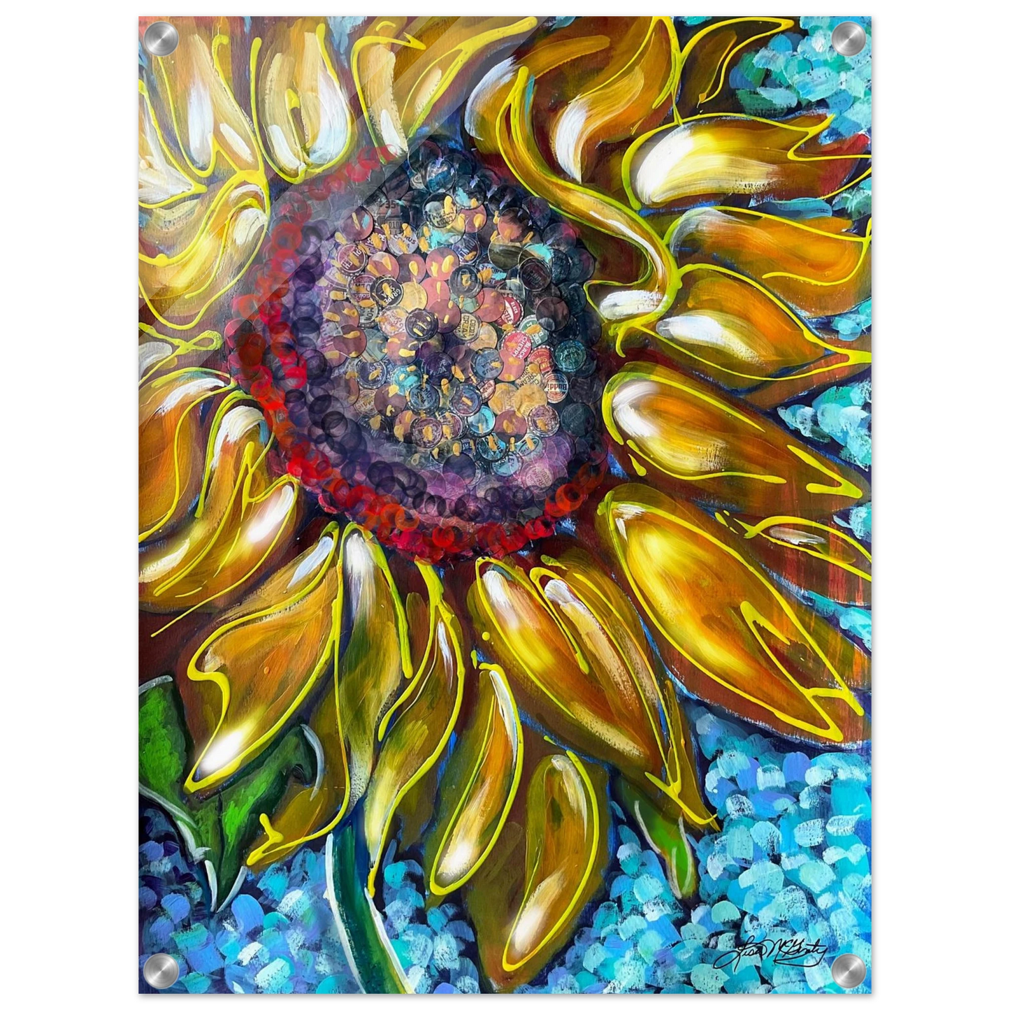Radiant Bloom by Lisa McGinty Christian sunflower wall art print- Print,,-Gallery of Grace