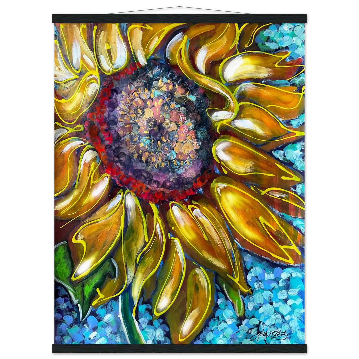 Radiant Bloom by Lisa McGinty Christian sunflower wall art print- Print,,-Gallery of Grace