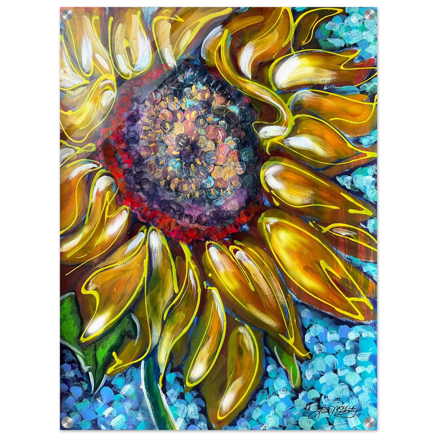 Radiant Bloom by Lisa McGinty Christian sunflower wall art print- Print,,-Gallery of Grace