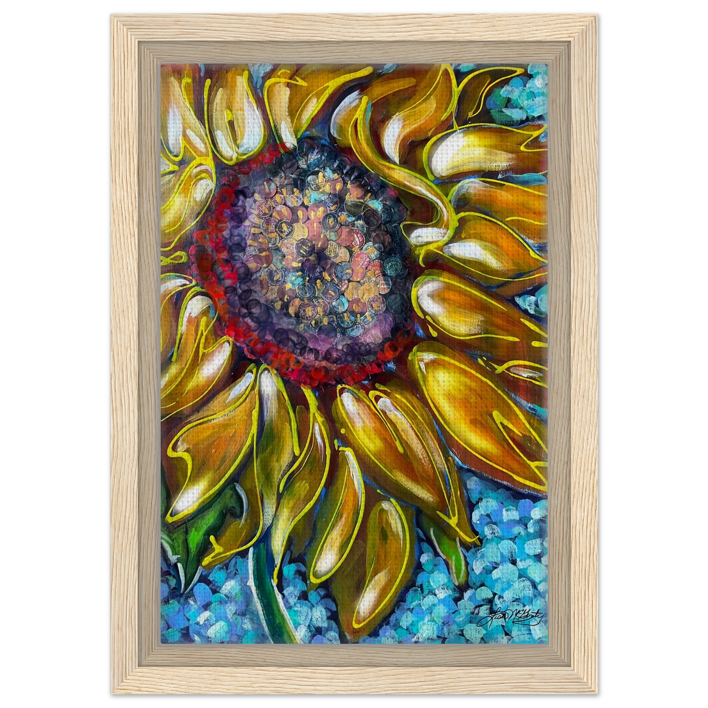 Radiant Bloom by Lisa McGinty Christian sunflower wall art print- Print,,-Gallery of Grace